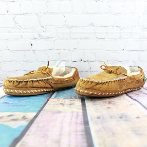 LL Bean Shearling Lined Wicked Good Moc Size 14 M - Picture 2 of 9